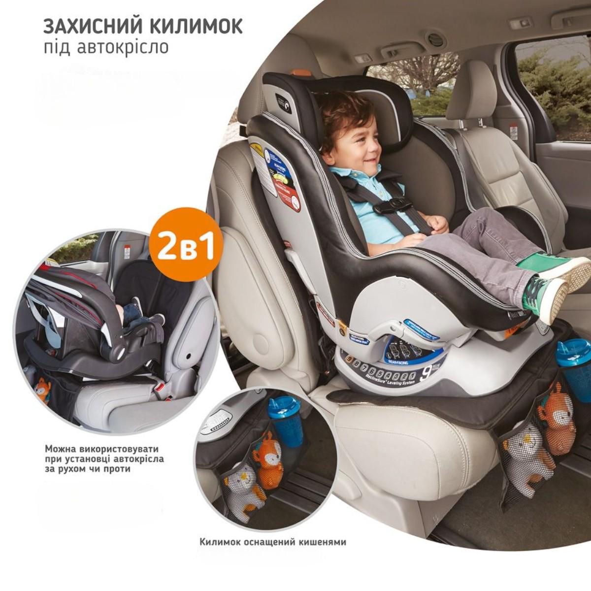 Килимок під автокрісло захисний El Camino 3 кишені сітка Чорний (1072) - фото 2 Килимок під автокрісло захисний El Camino 3 кишені сітка Чорний (1072) - фото 2