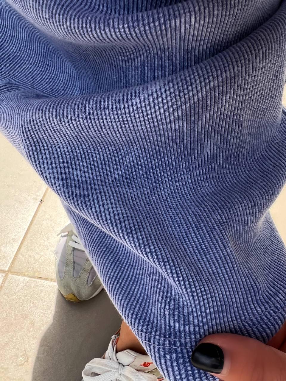 Платье женское MMC 240030 длинное в рубчик OS Голубой (26938707) - фото 5 Платье женское MMC 240030 длинное в рубчик OS Голубой (26938707) - фото 5