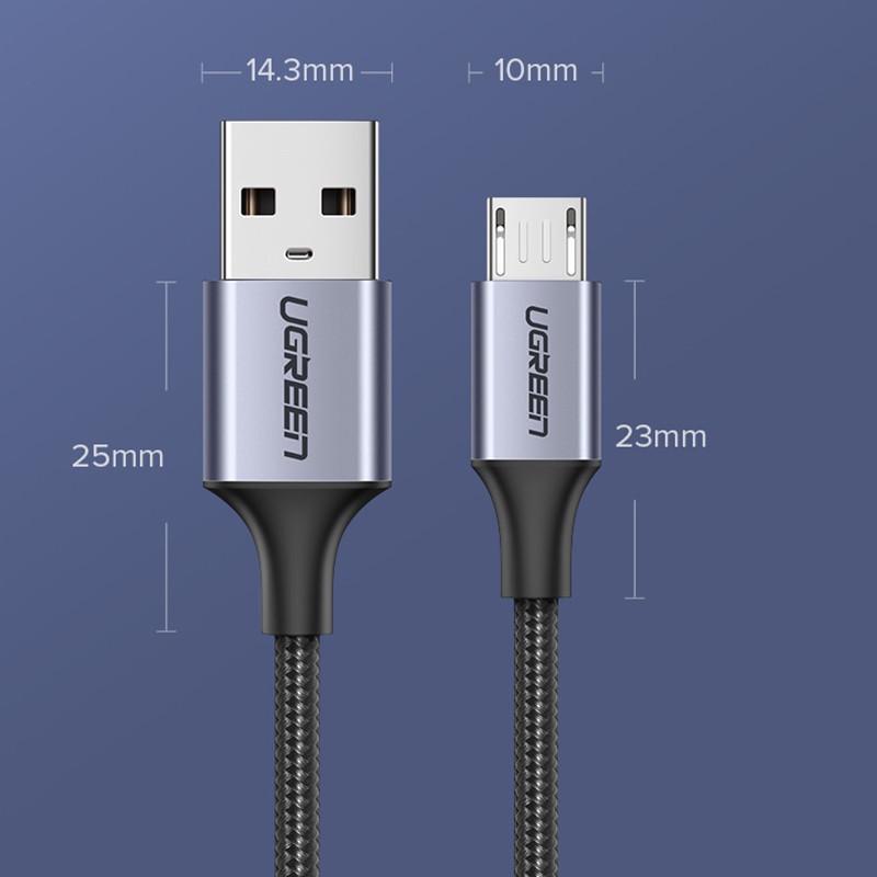 Кабель для заряджання Micro USB Ugreen US290 60146 5V/3A 3 м Сірий - фото 9 Кабель для заряджання Micro USB Ugreen US290 60146 5V/3A 3 м Сірий - фото 9