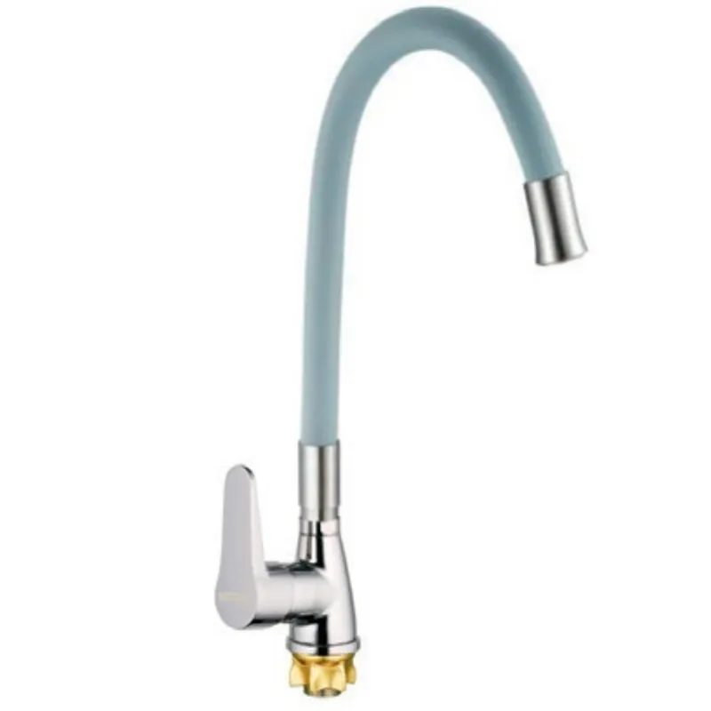 Смеситель для кухни MIXXUS SOP4-146 Reflector с серым силиконовым изливом Grey (MI6492)