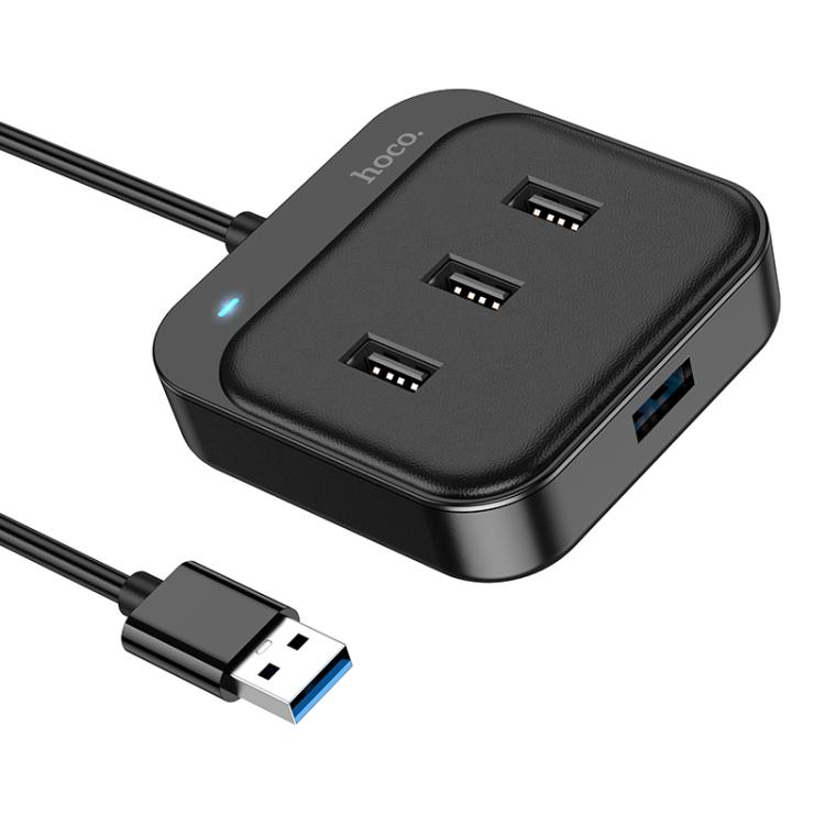 Хаб-USB Hoco Easy 4-in-1 converter 5 Вт 4 USB 1,2 м Чорний - фото 1