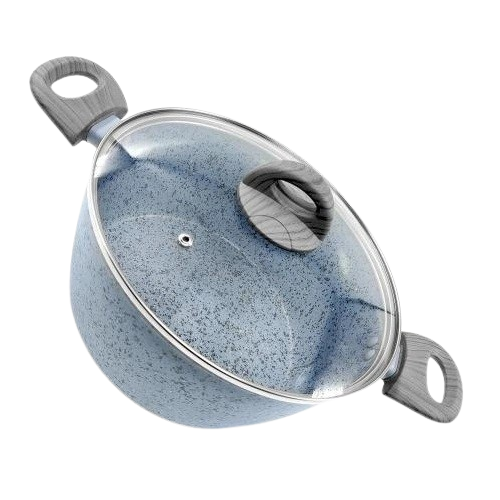 Каструля з кришкою Granite 3,8 л 24 см лита з індукційним дном Blue (30912)