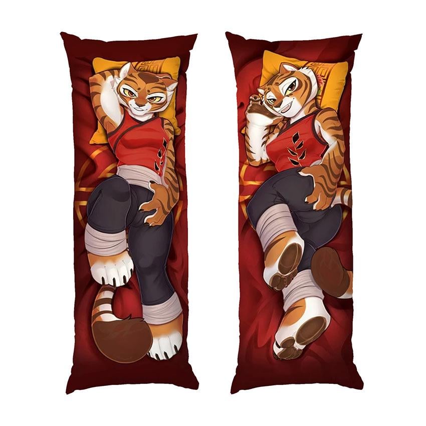 Подушка дакимакура Tiger Kung Fu Panda габардин 140х45 см