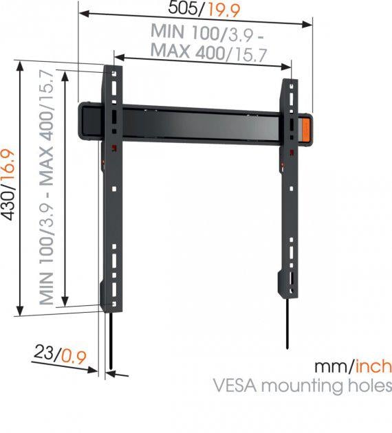 Кронштейн Vogels W50070 32-55" 400х400 Black - фото 2