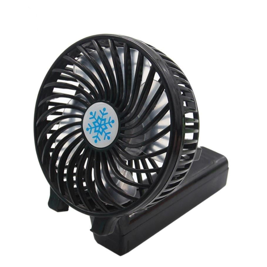 Вентилятор портативный Mini Fan с аккумулятором и ручкой что складывается Черный
