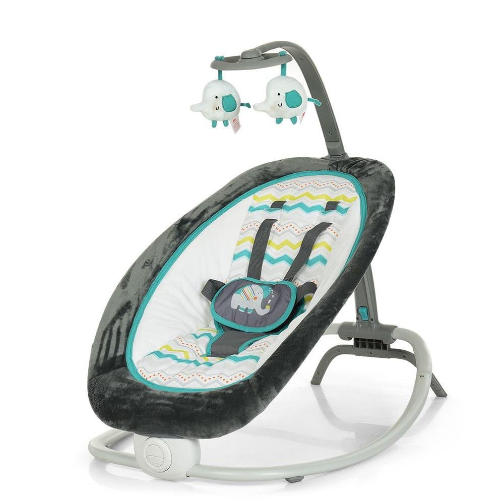 Шезлонг-качалка дитячий 6915 Сіро-синій