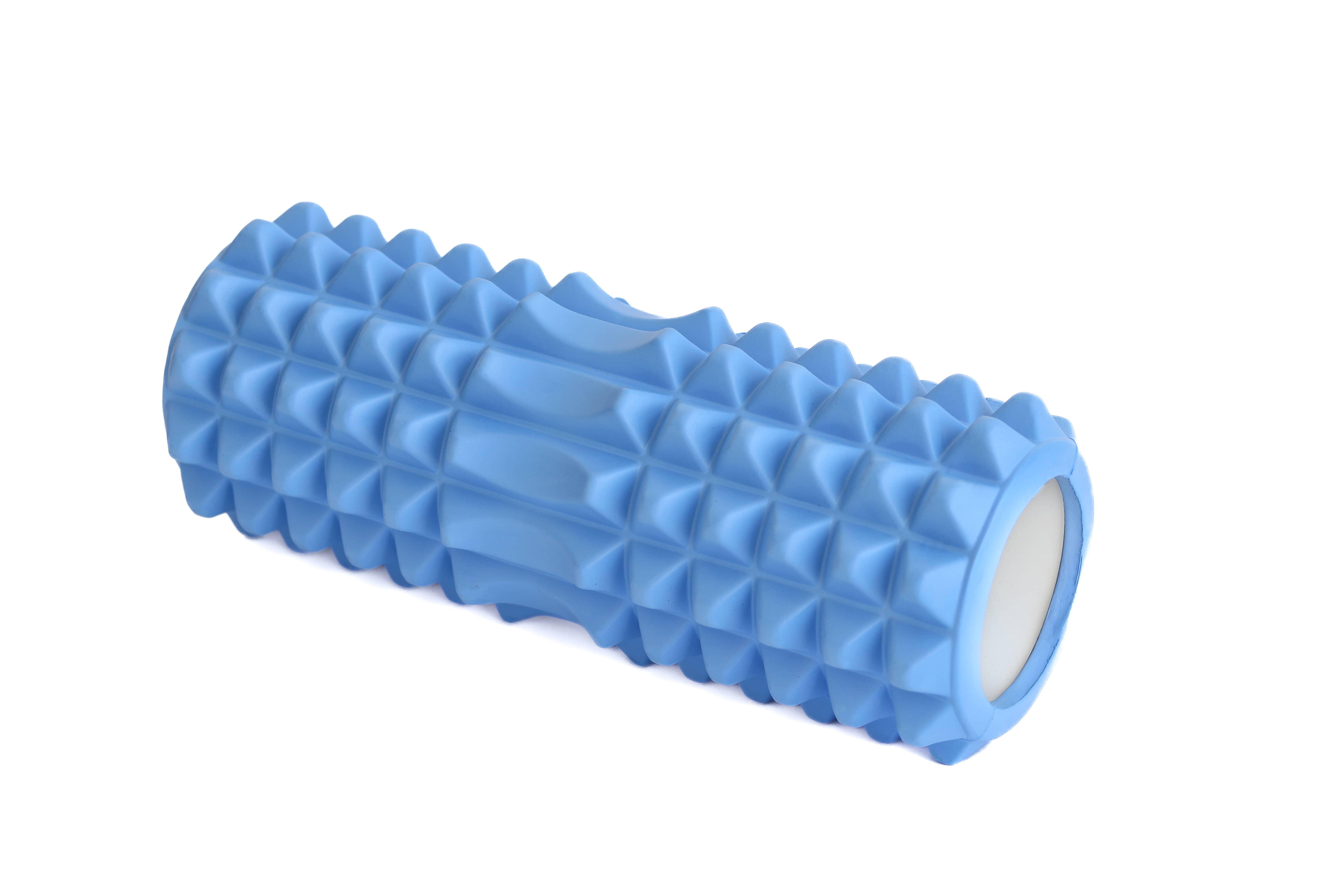 ᐉ Массажный ролик для спины и тела шипованный мфр Foam Roller Grid 33х13 см  Голубой (11292678)