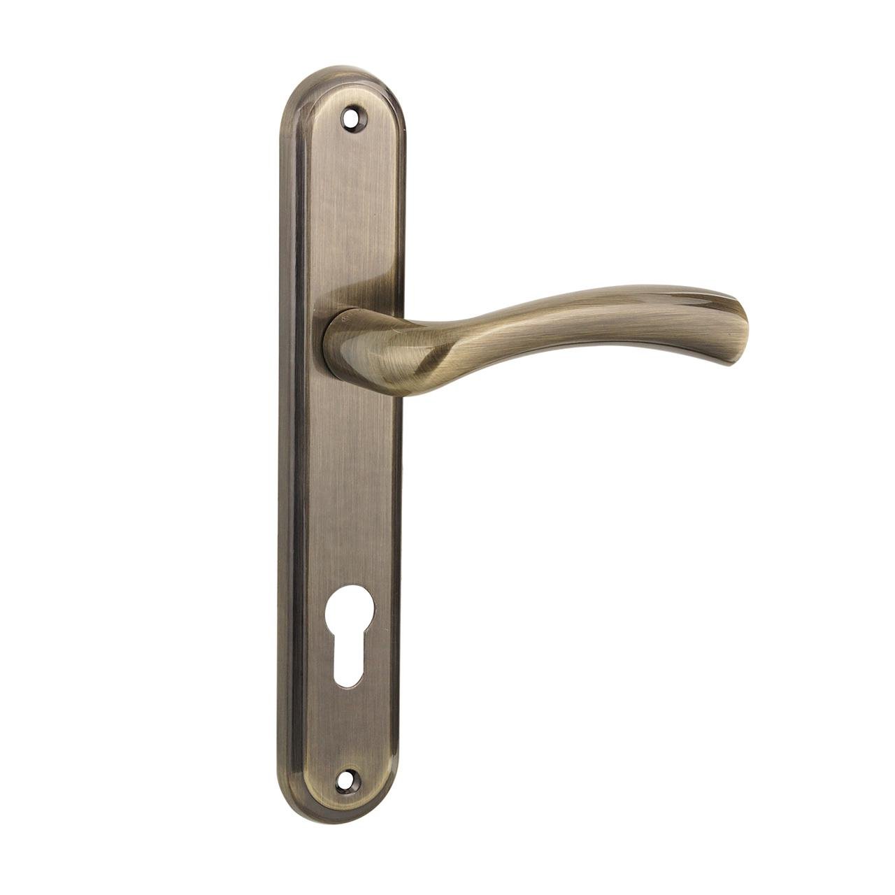 Ручка на планке под цилиндр Siba SAROS 85 мм Бронзовый античный (A34 3 80 80 (85))