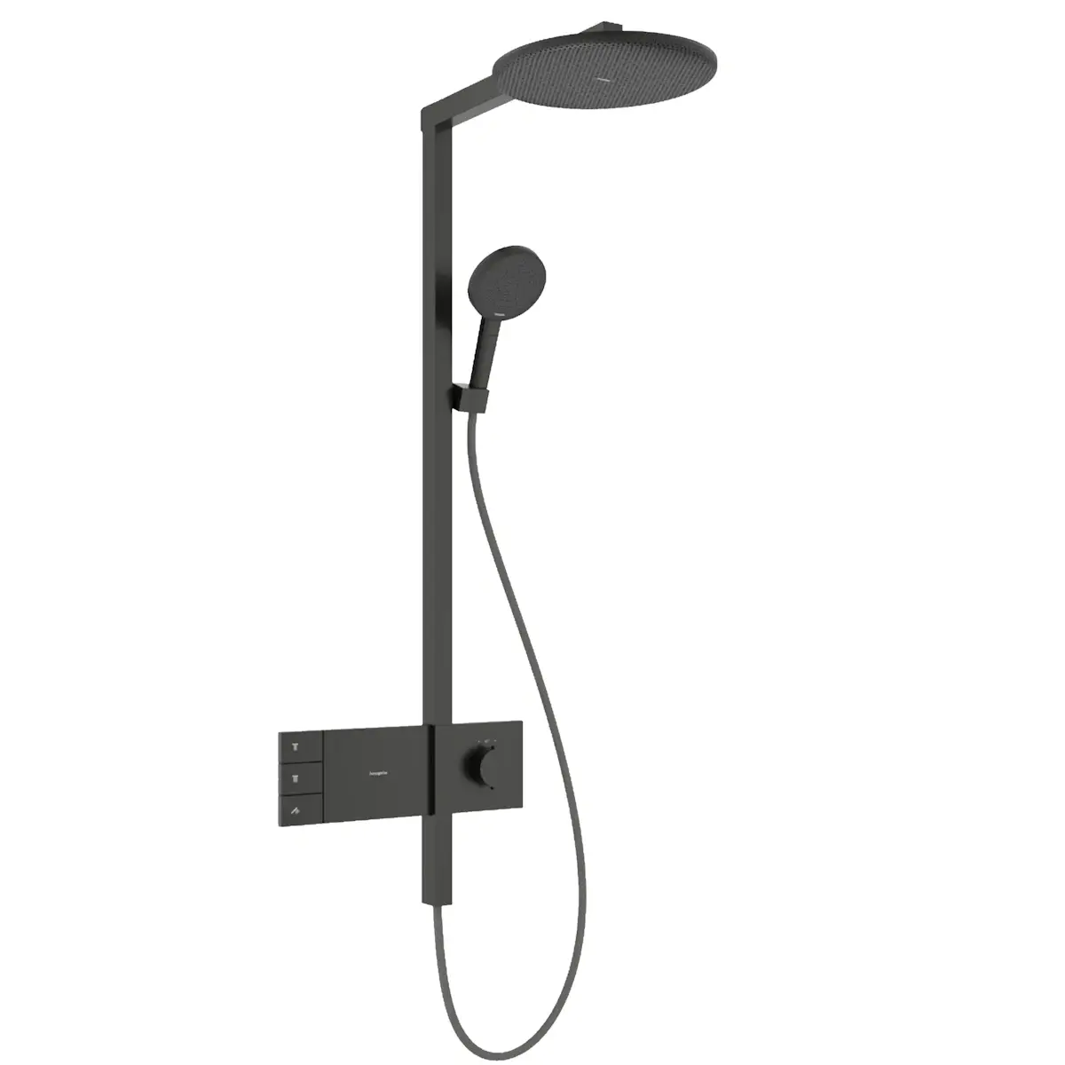 Душевая система Hansgrohe Raindance Alive S 300 2jet EcoSmart из ShowerSelect Comfort с термостатом металл Черный/Хром матовый (24596340)