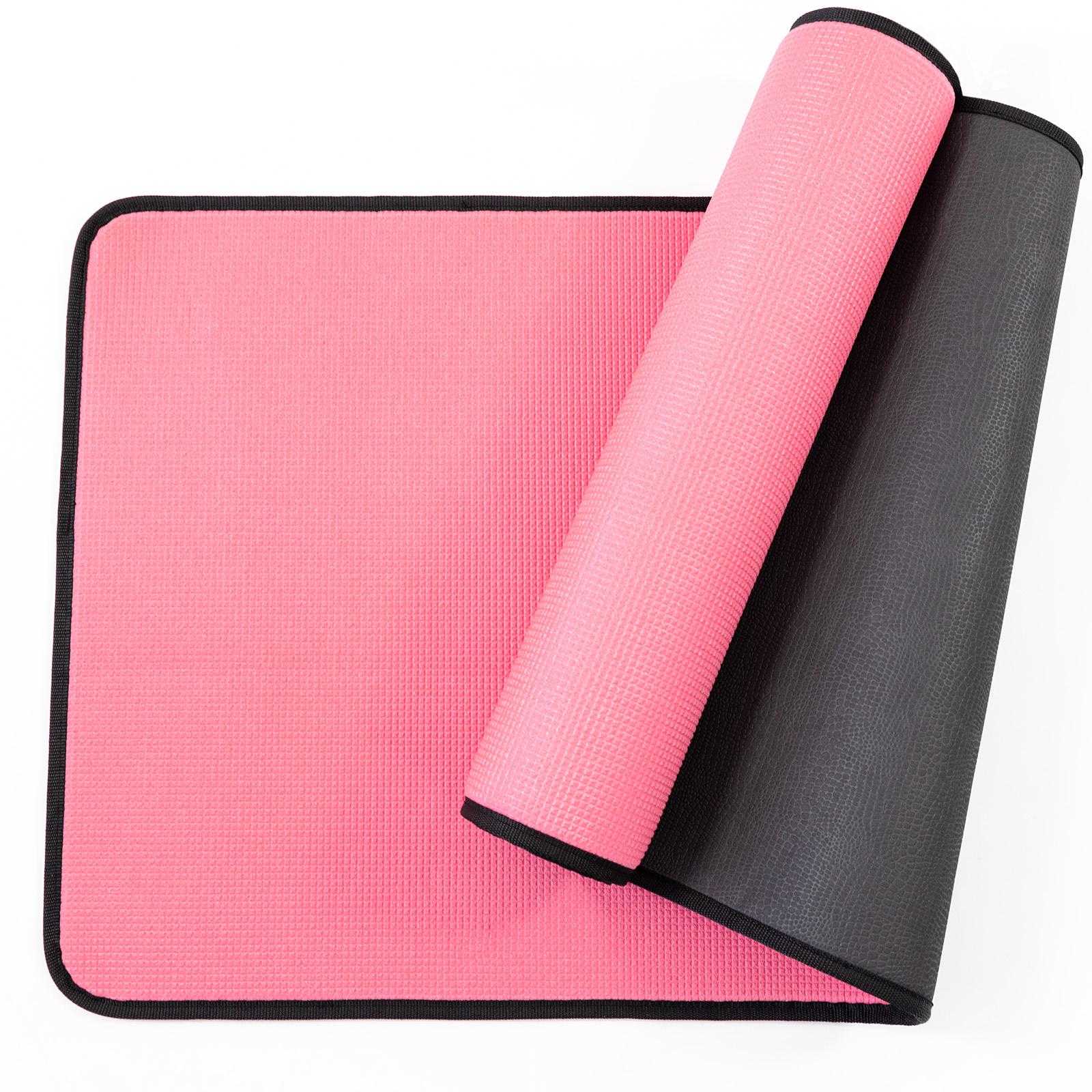 Килимок для йоги та фітнесу EVA двошаровий Osport Yoga Pro/ 8мм (OF-0275) Чорно-рожевий - фото 3