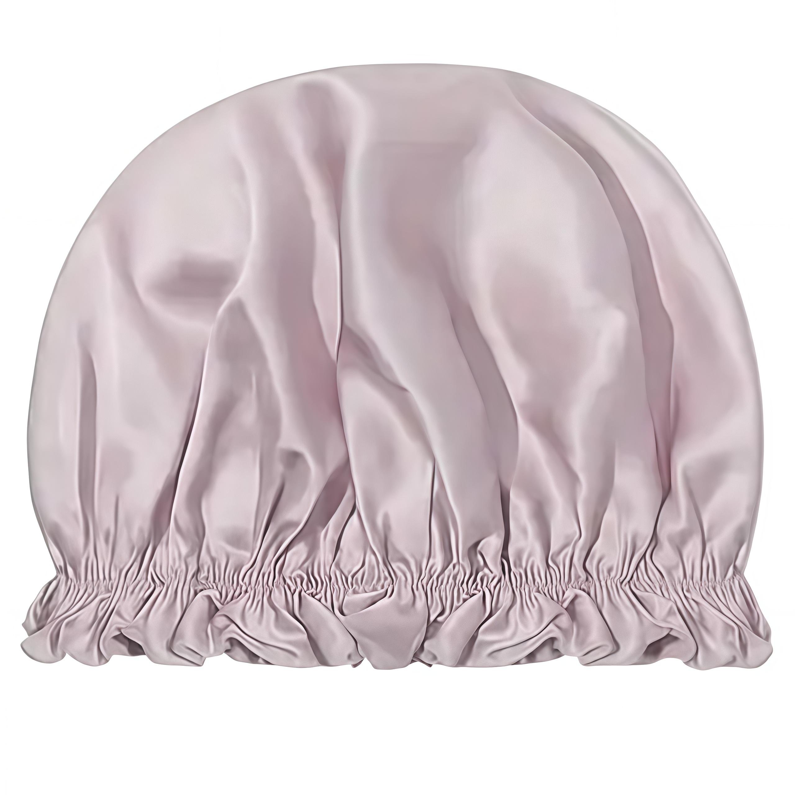 Шелковая шапочка для сна и душа с мягким краем 29х20 см Бледно-розовый