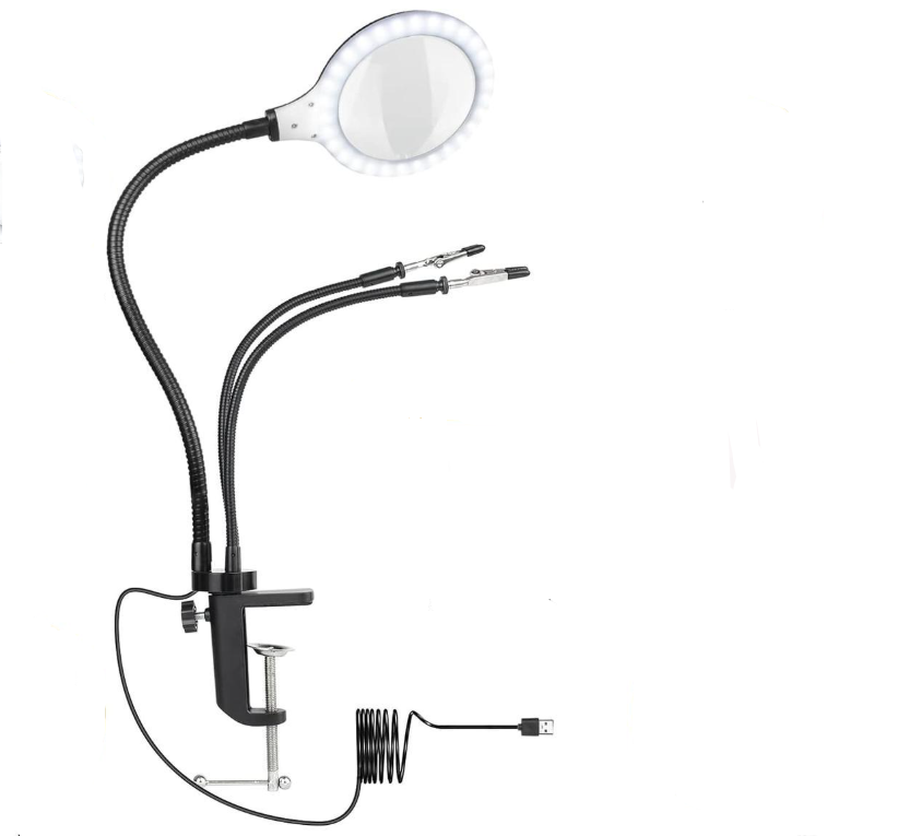 Держатель с лупой и подсветкой 28 LED