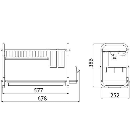 Сушарка для посуду Інокс 252х670х385 см (OC-A0460D-06) - фото 7