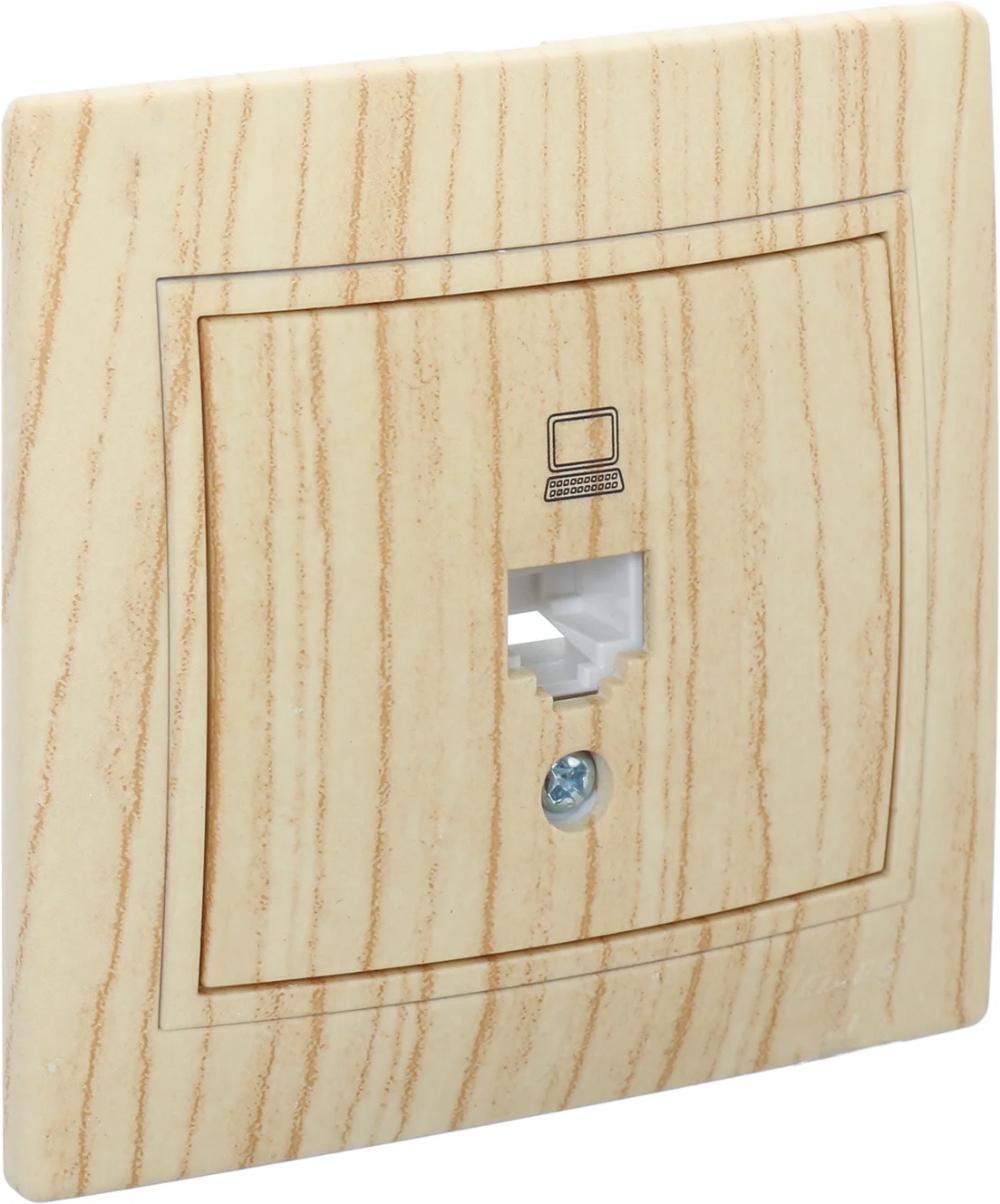 Розетка компьютерная одинарная Lezard Mira Дуб отбеленный (27508271)