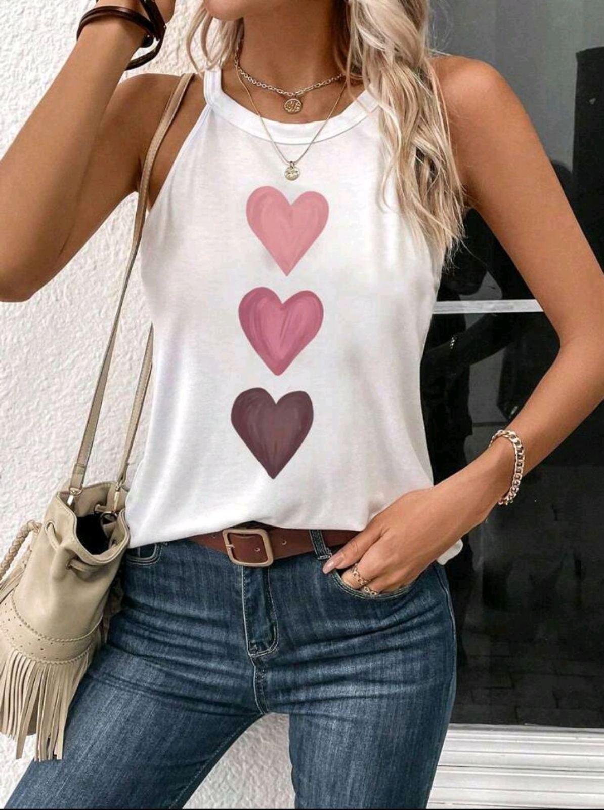 Майка женская Heart Print S Белый (27320331)