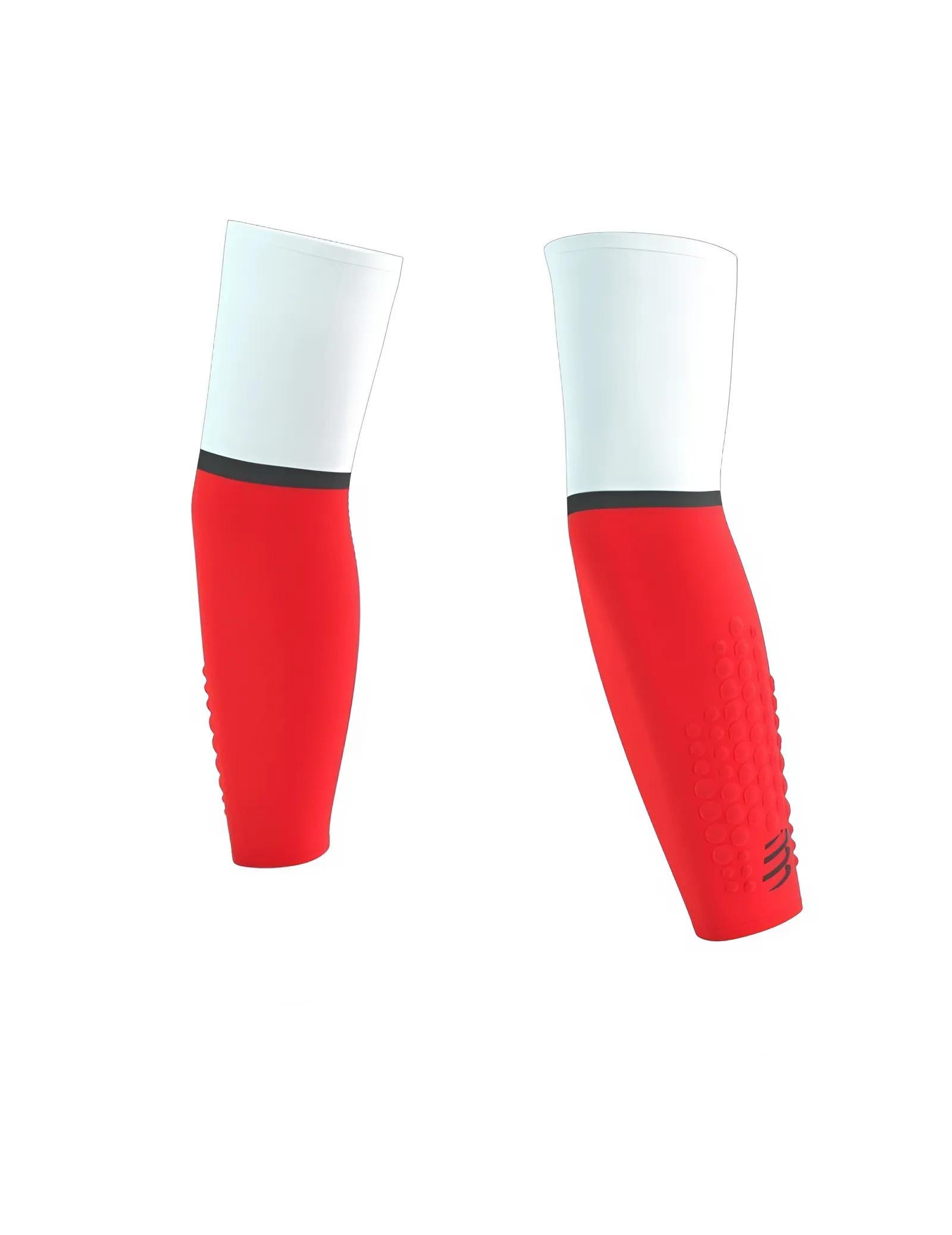 Рукави компресійні безшовні Compressport SU00008B0049T4 ArmForce Ultralight T4 White/Fluo Red (26711555) - фото 2