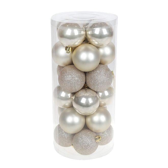 Набор пластиковых новогодних шаров 6 см 24 шт. (12059)