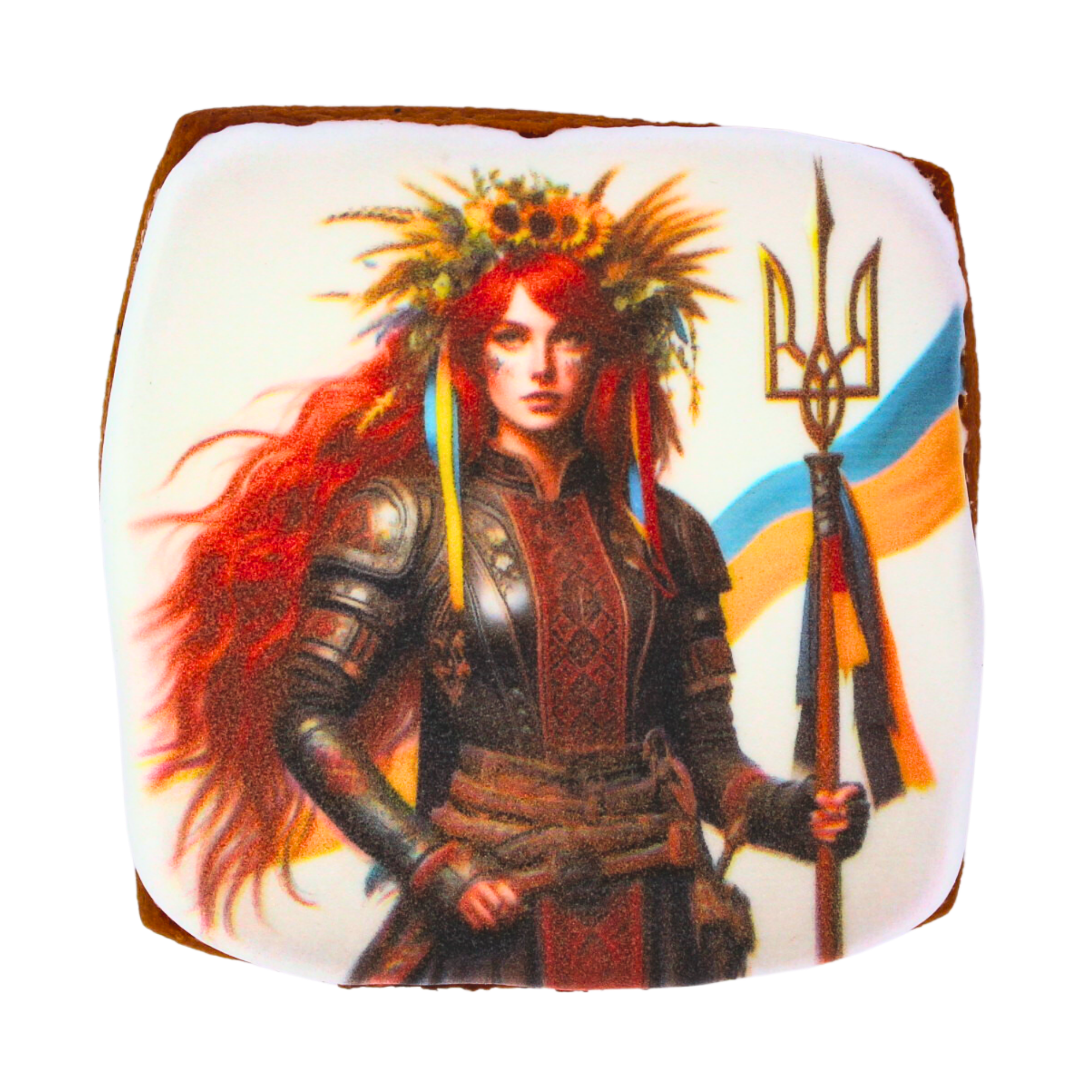 Пряник с принтом Крафт Печиво День Защитников Украины Защитница 45 г