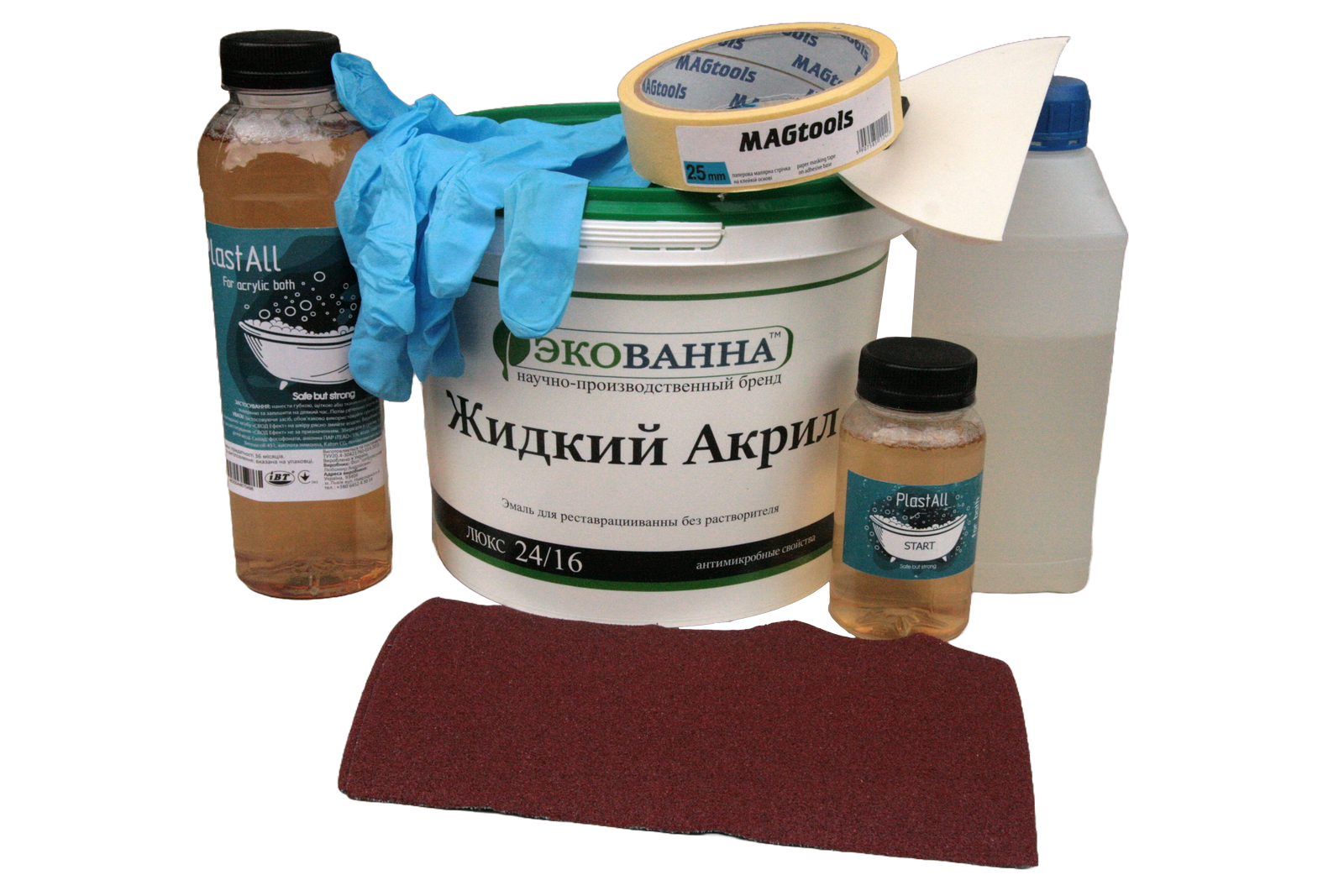 Акрил рідкий наливний ЕкоВанна для ванн 1,2 м з набором для реставрації (30828863)