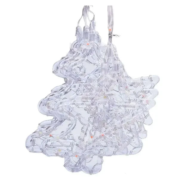 Гірлянда-штора Зірки та ялинки розмір 3х0,9 м 10 фігур Жовтий - фото 7