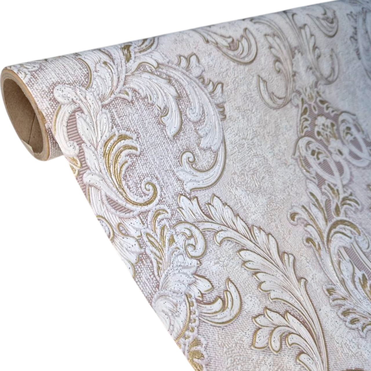 Обои виниловые на флизелиновой основе 3761-06 с узором для спальни, гостиной/коридора 10,05x1,06 м Пудровый (2481504612)