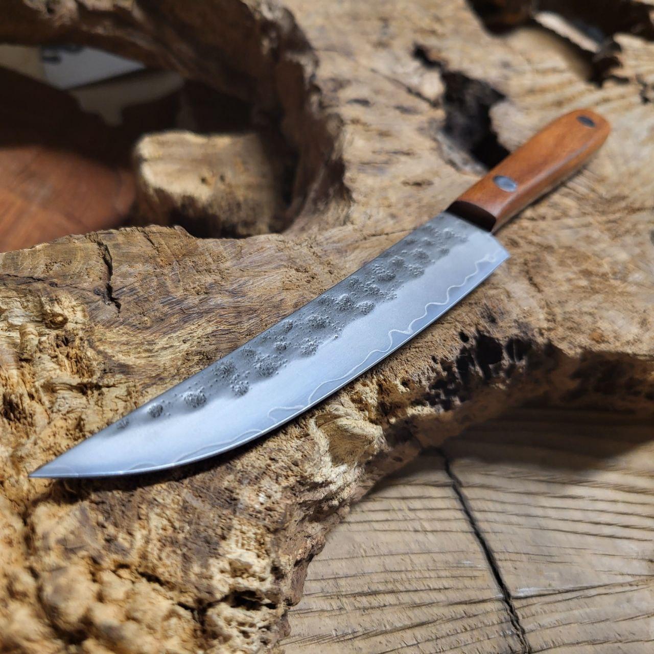 Кухонный нож кованый японский из 67-слойной дамасской стали 12 см