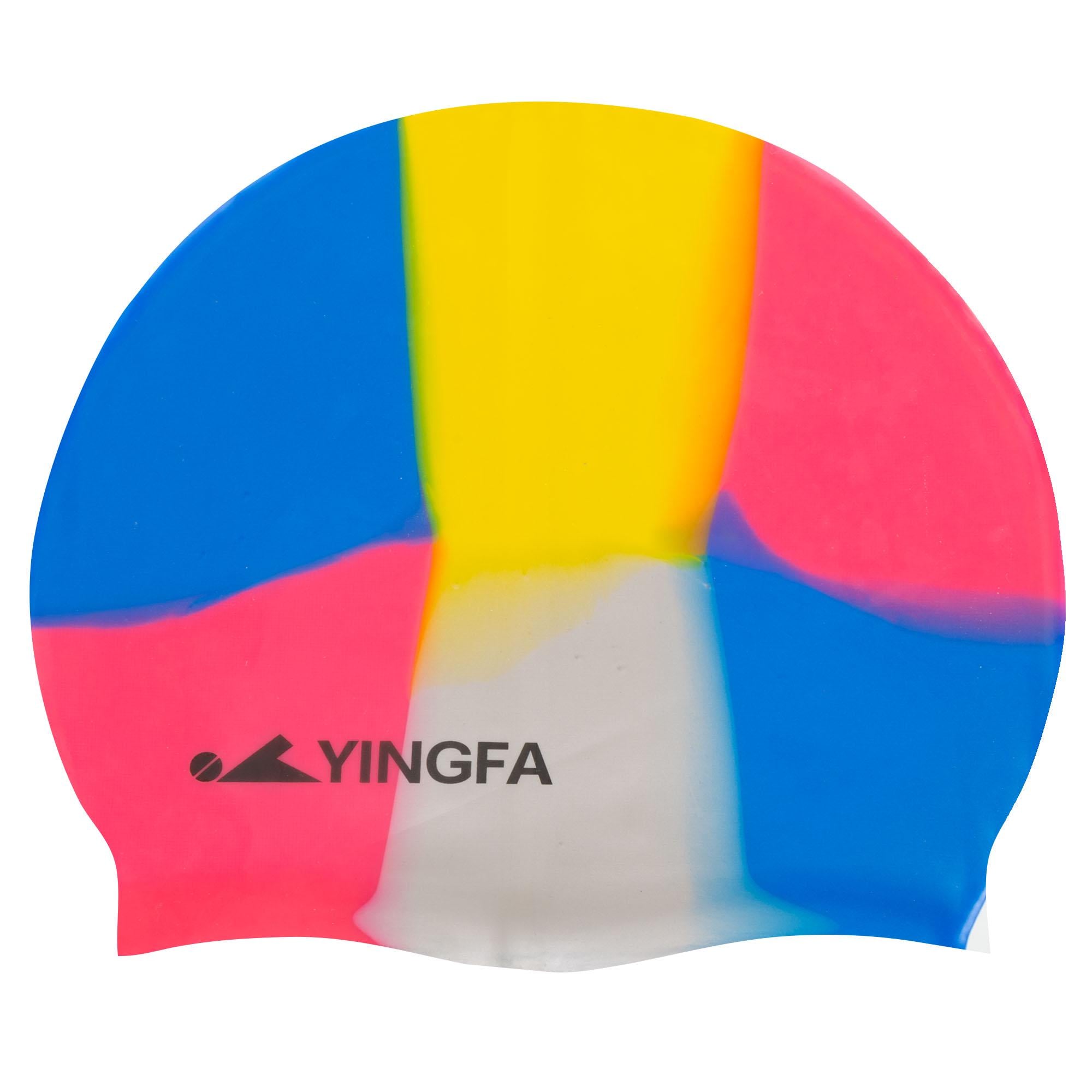 Шапочка для плавания для взрослых YINGFA CAMOUFLAGE C0065 силиконовая Сине-малиновая (C0065_Синий-малиновый)