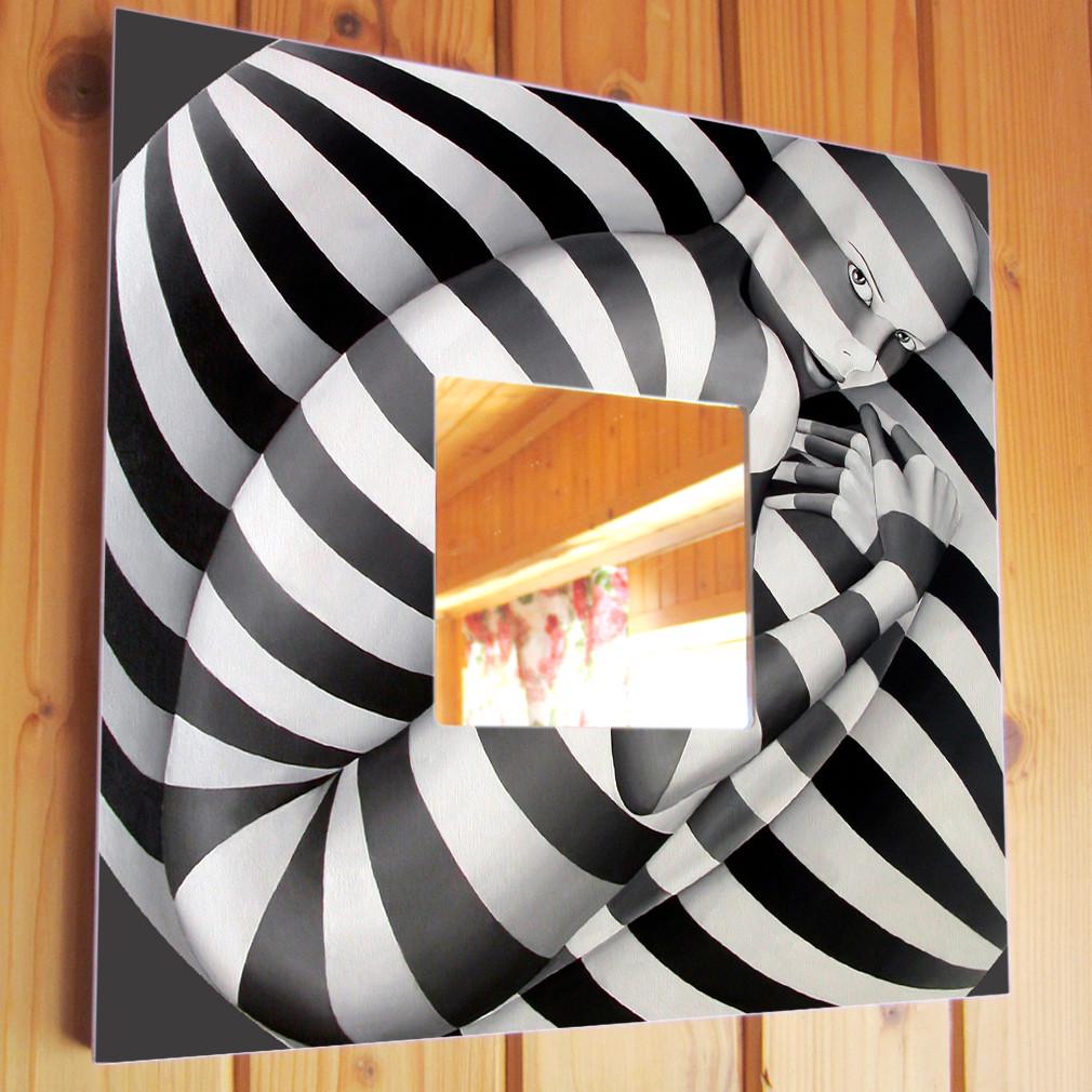 Зеркало декоративное Грация Абстракция 260х260 мм Черно-белый (M00161)