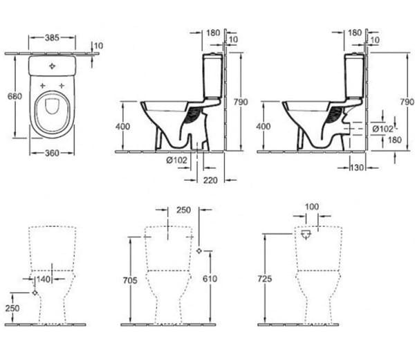 Унітаз компактний Villeroy&Boch O.NOVO 5661T301 з сидінням Білий (29097) - фото 2