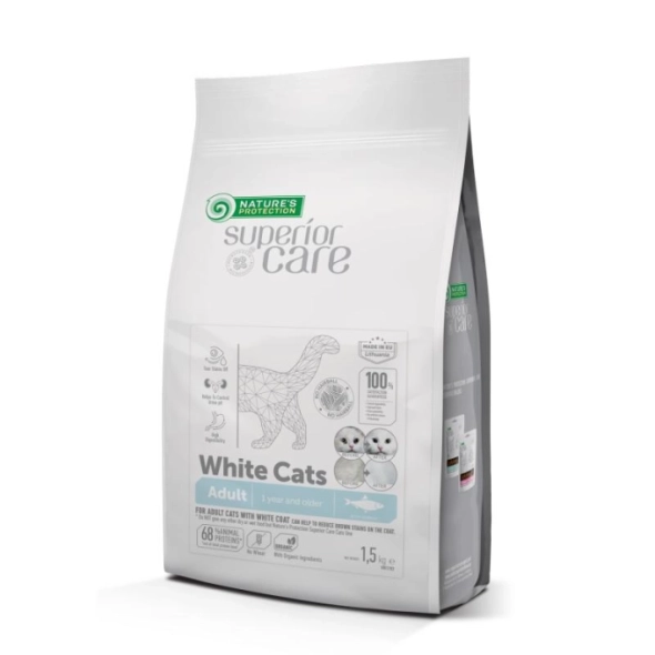 Корм сухий беззерновий Superior Care White Cats Grain Free з оселедцем для дорослих котів усіх порід із білим забарвленням шерсті (NPSC47630)