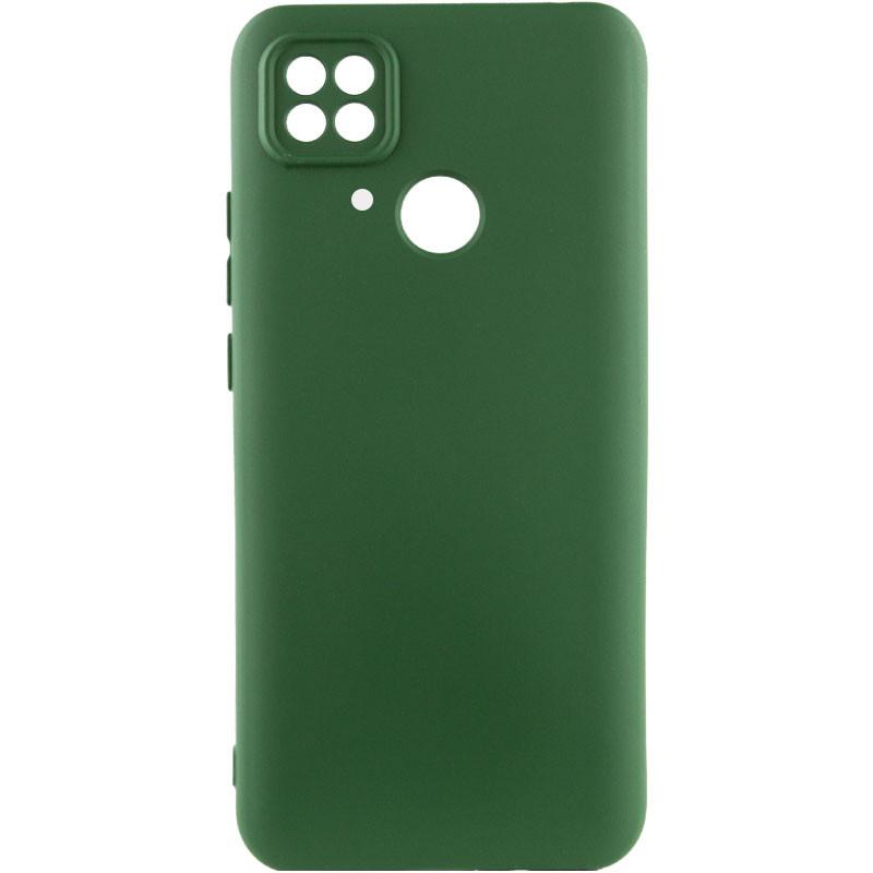 Противоударный чехол TPU GETMAN Liquid Silk Full Camera для Xiaomi Redmi 10C Зеленый / Dark green