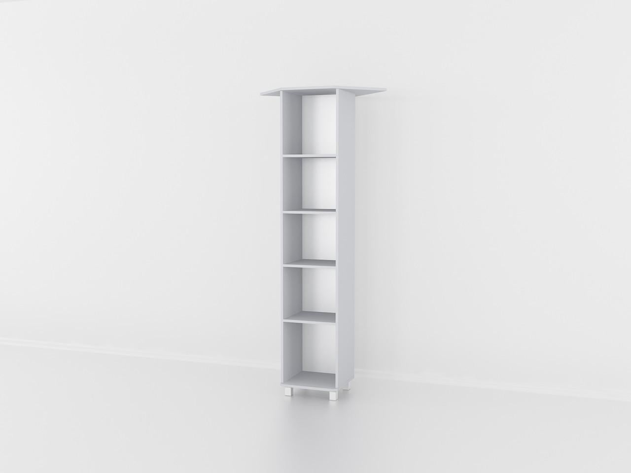 Полка для книг 380x1930x360 мм Серый