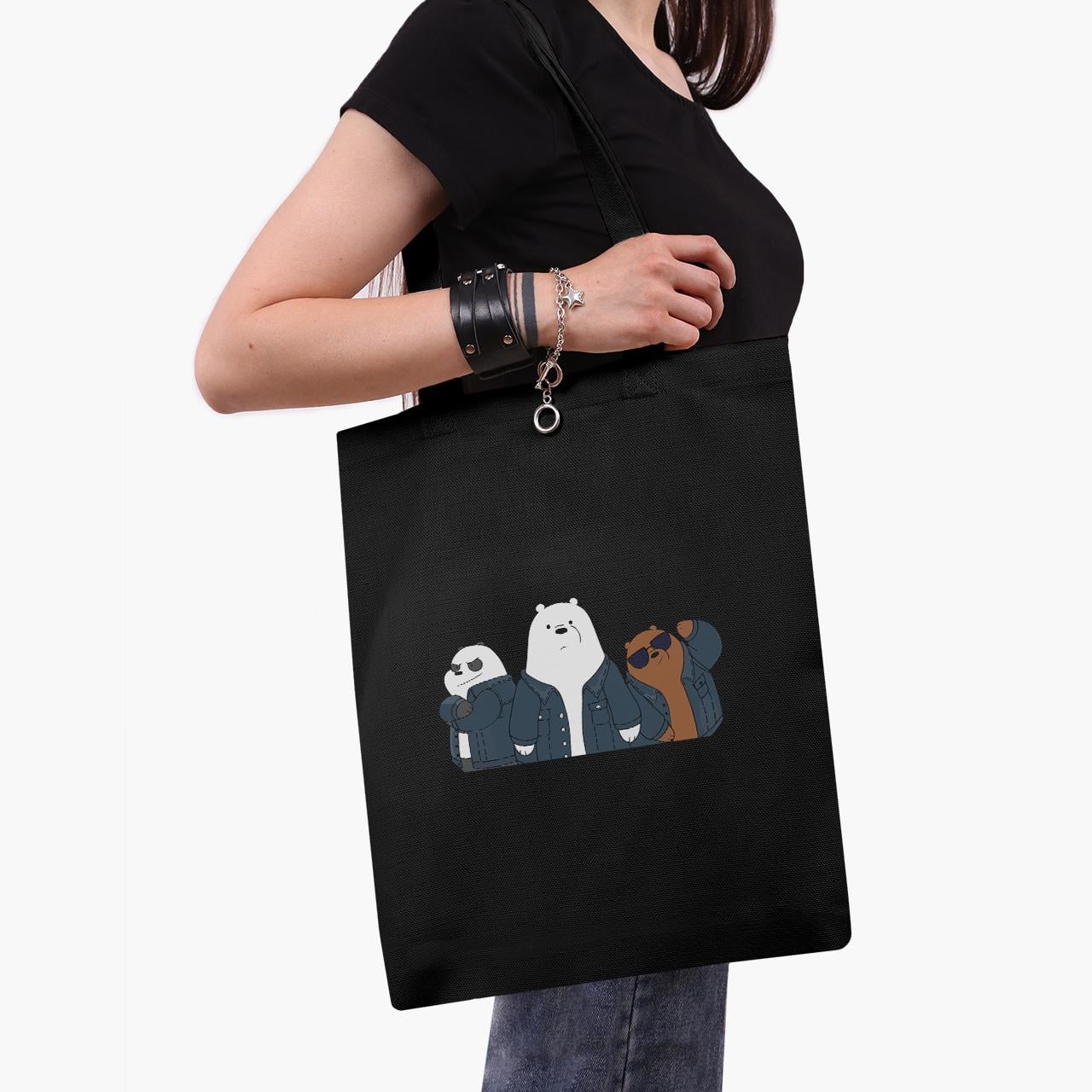 Эко сумка шоппер We Bare Bears 41x35 см Черный (9227-2895-BK) Эко сумка шоппер We Bare Bears 41x35 см Черный (9227-2895-BK)