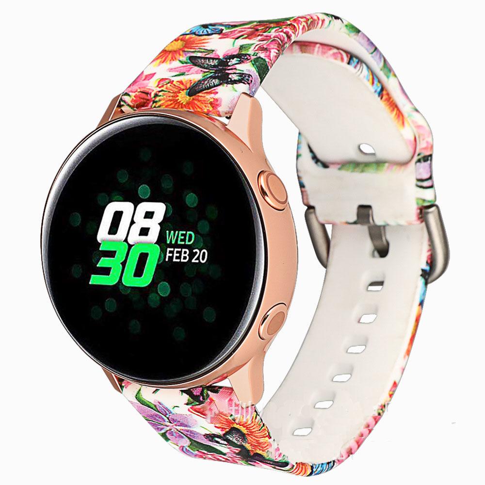 Ремешок для смарт-часов Sport Style с рисунком силиконовый для Amazfit Bip Lite S U 20 мм бабочек (2175P)
