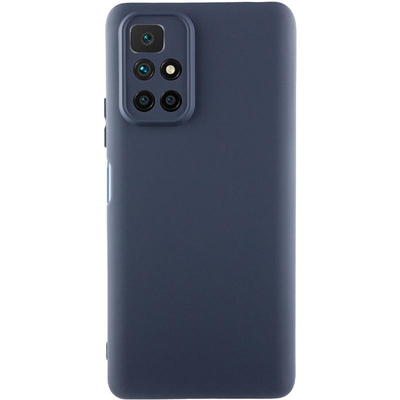 Противоударный чехол TPU GETMAN Liquid Silk Full Camera для Xiaomi Redmi 10 Синий / Midnight Blue