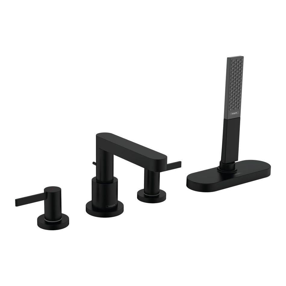 Смеситель на край ванны Hansgrohe Finoris 4 отверстия с sBox Черный матовый (76444670)