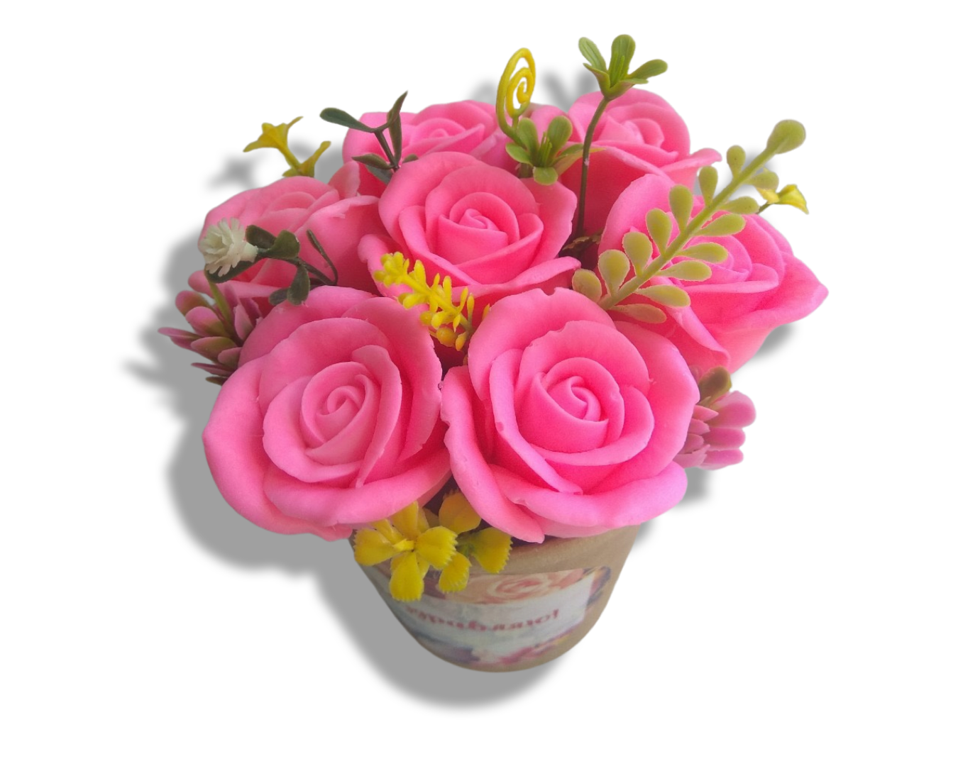 Мыло сувенирное ароматизированное Букет роз в супнике маленький 7 шт.