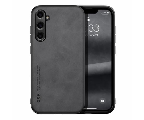 Кожаный чехол - накладка X&E для Samsung Galaxy S23 FE с металлической вставкой Черный Кожаный чехол - накладка X&E для Samsung Galaxy S23 FE с металлической вставкой Черный