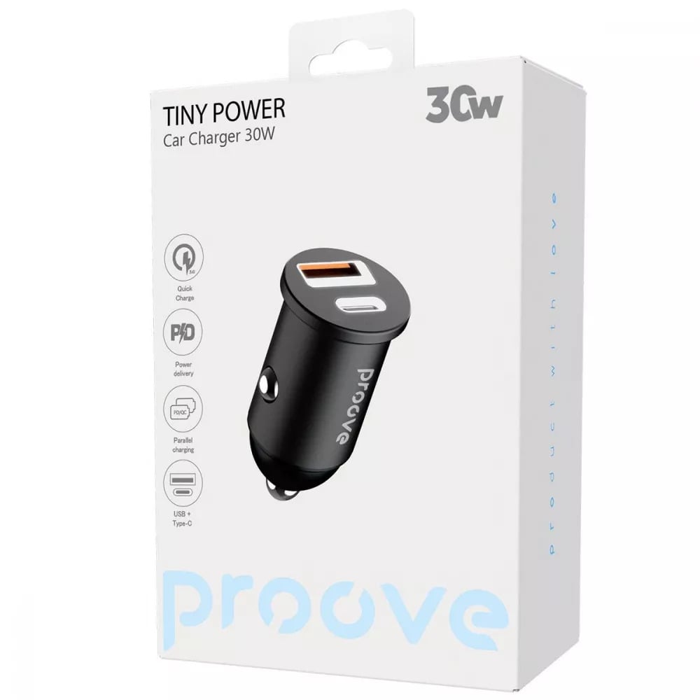 Зарядний пристрій в автомобіль Proove Tiny 30 Вт Type‑C/USB Чорний (27317025) - фото 5