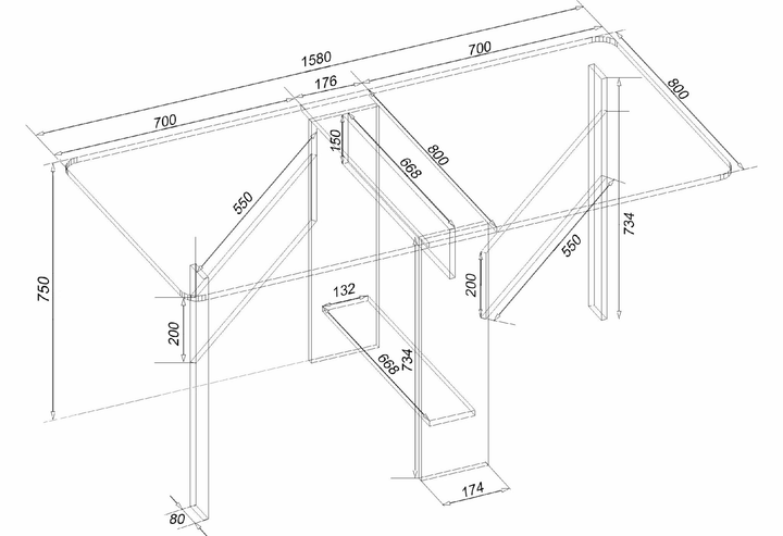 Стол-книга Континент 4 158х80х75 см Нимфея Альба (27324885) - фото 3 Стол-книга Континент 4 158х80х75 см Нимфея Альба (27324885) - фото 3