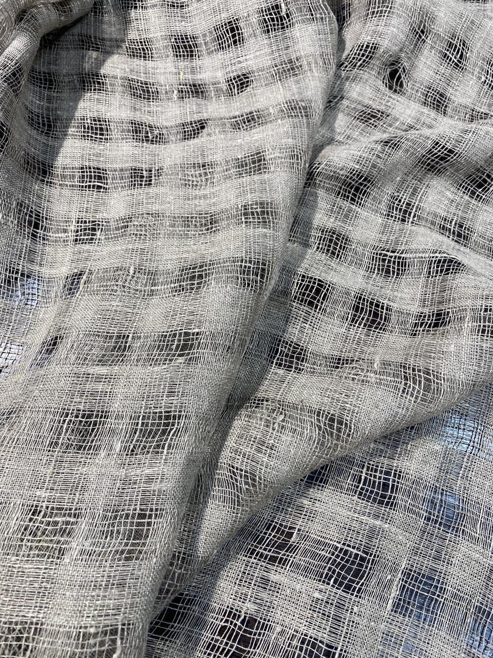 Ткань LINEN PLUS 100% лен натуральная 150 см 3/330 Серый - фото 6