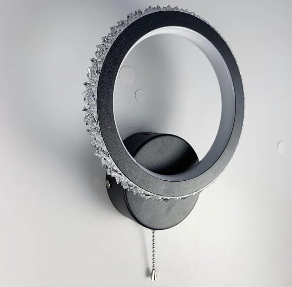 Бра светодиодное с выключателем на корпусе (77072-1S BK)