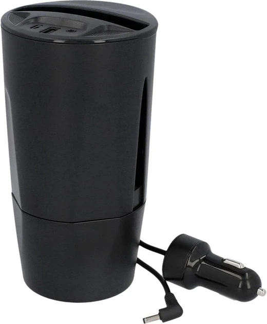 Зарядка автомобильная беспроводная Cartrend 10691 10 Вт в подстаканник с USB и Type-C Зарядка автомобильная беспроводная Cartrend 10691 10 Вт в подстаканник с USB и Type-C