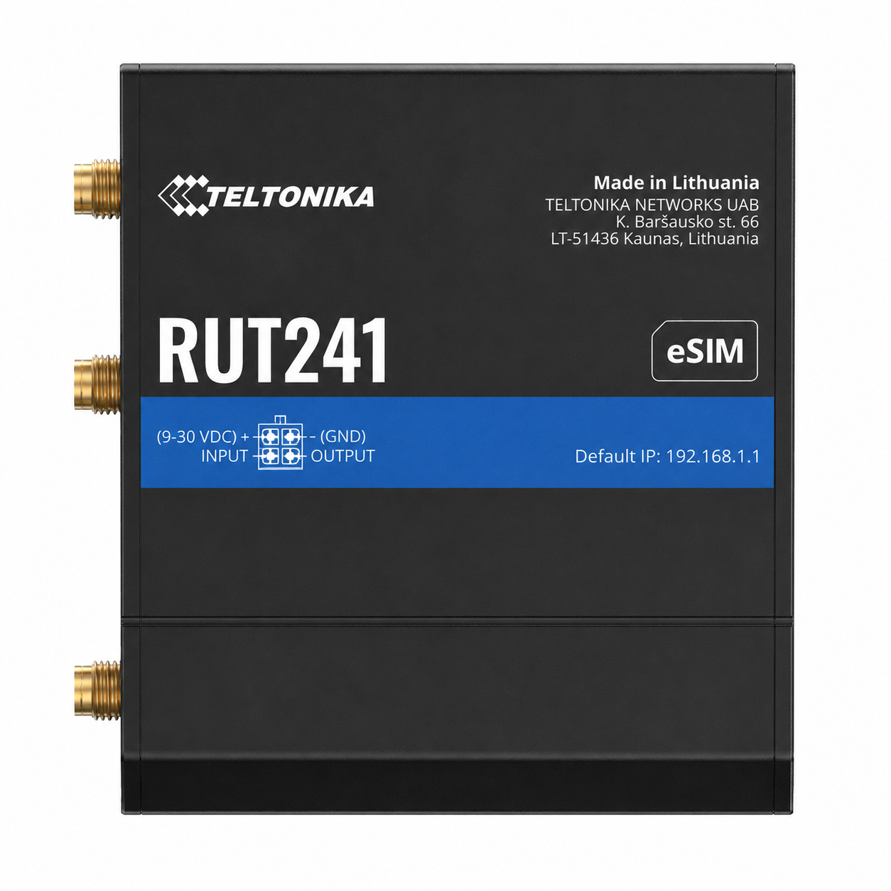 Маршрутизатор сотовый промышленный Teltonika RUT241 с 4G LTE/Wi-Fi 4 Черный (36522063)