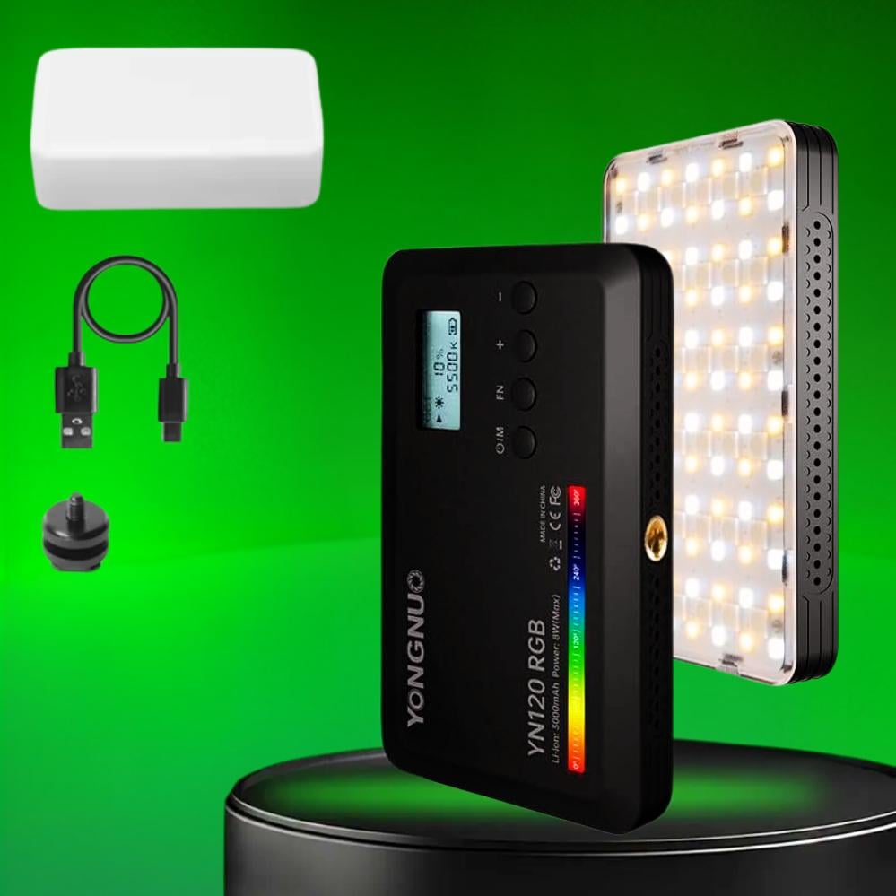 Відеосвітло накамерне акумуляторне Yongnuo YN120RGB для фото та відеозйомок (120.1781) - фото 6