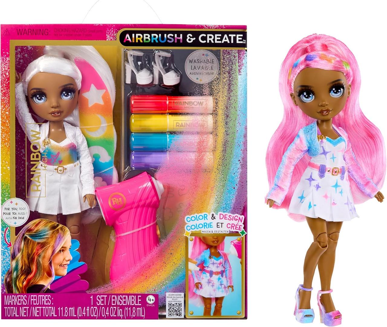 Кукла Рейнбоу Хай с аэрографом серые глаза Air Brush & Create DIY Fashion Doll (543367) Кукла Рейнбоу Хай с аэрографом серые глаза Air Brush & Create DIY Fashion Doll (543367)