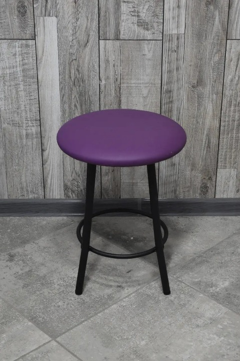 Табурет кухонний Муза металевий з м'яким сидінням 30х45 см Фіолетовий/Чорний (28374423)
