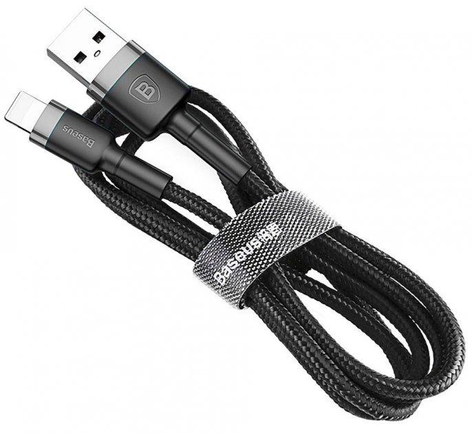 Кабель BASEUS cafule Cable USB для iP 2 м Grey/Black (CALKLF-CG1)