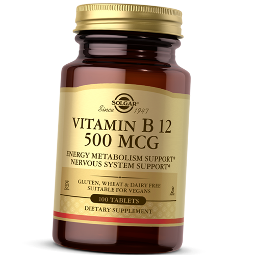 Вітаміни Solgar Vitamin B12 500 мкг 100 табл. (36313092)