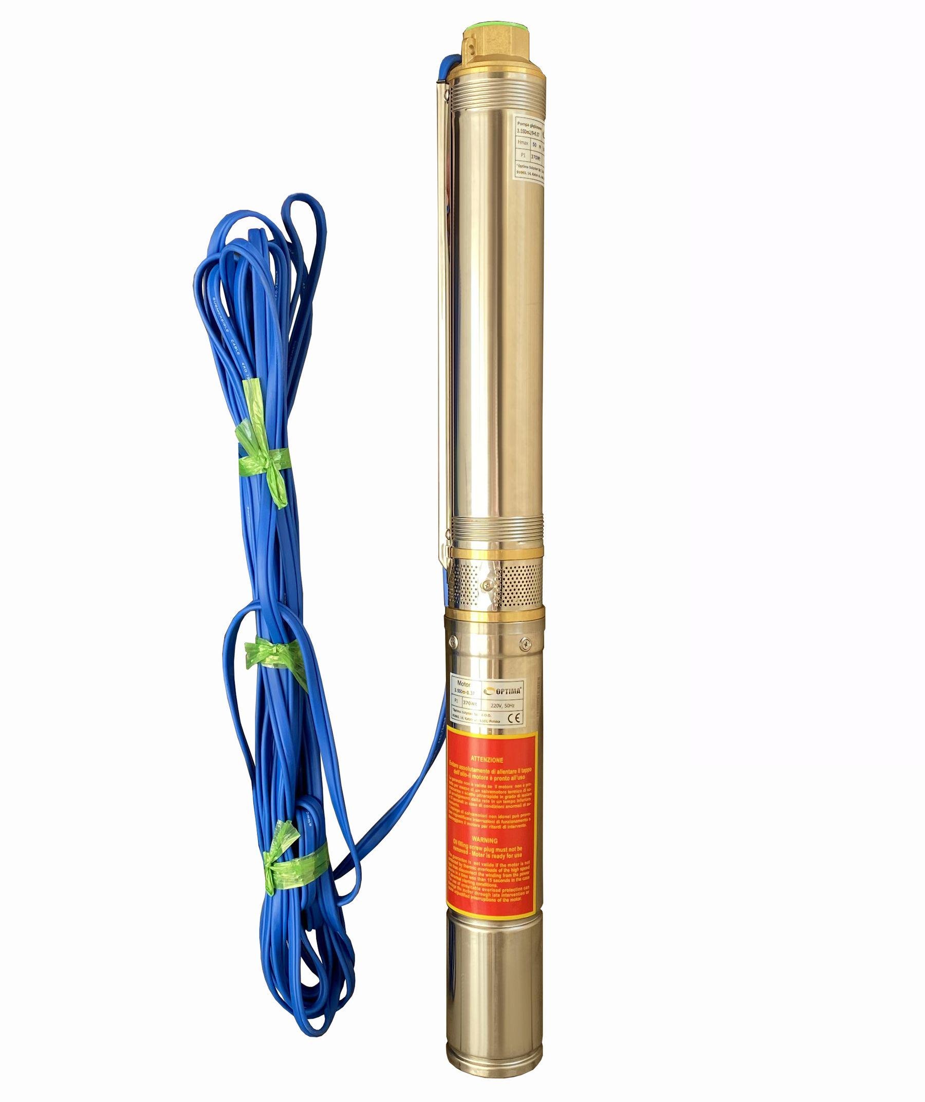 Насос свердловинний Optima 3,5SDm2/9 0,37 кВт 50 м з підвищеною стійкістю до піску + пульт  + кабель 15 м
